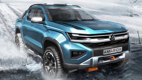 Volkswagen Amarok 2022 com motor de Ford Ranger tem nova imagem revelada