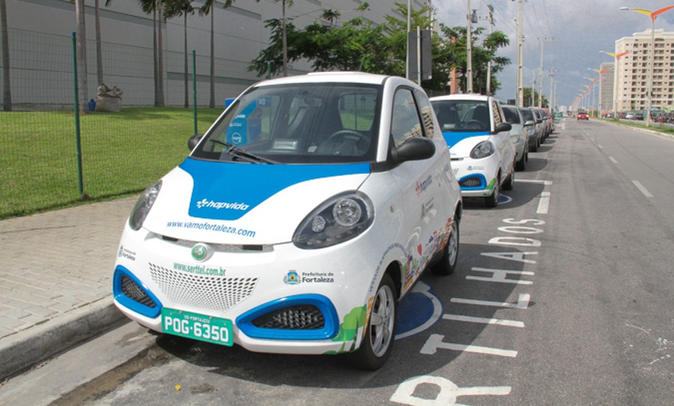 Fortaleza tem estações de carros elétricos compartilhados — Foto: Prefeitura de Fortaleza/Divulgação