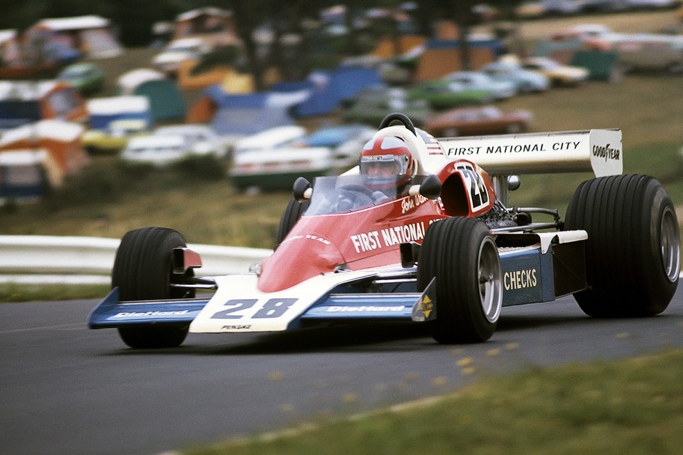 John Watson vence o GP da Áustria de 1976 com o Penske F1 — Foto: Getty Images/Auto News Brasil
