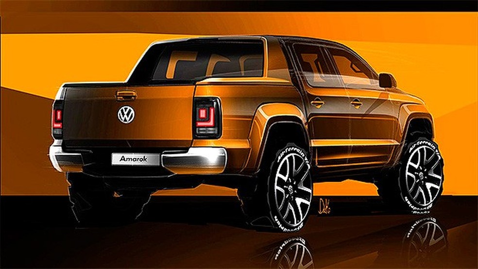 Desenho mostra detalhes do facelift da Volkswagen Amarok (Foto: Volkswagen) — Foto: Auto Esporte