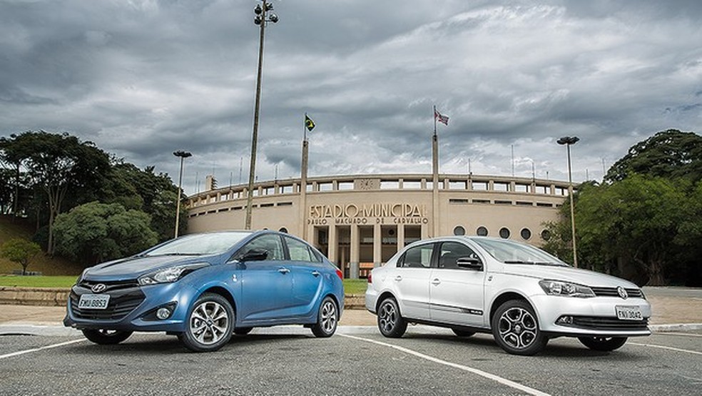 HB20S Copa do Mundo X Voyage Seleção (Foto: Marcos Camargo/Auto News Brasil) — Foto: Auto Esporte