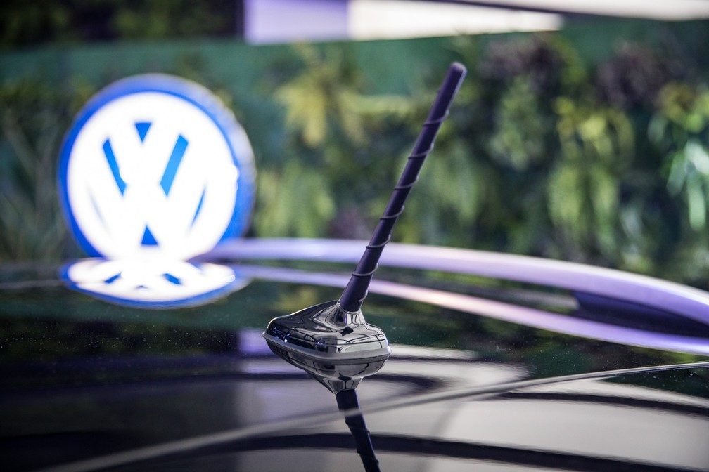 Antena do Volkswagen T-Cross — Foto: Fábio Tito/G1