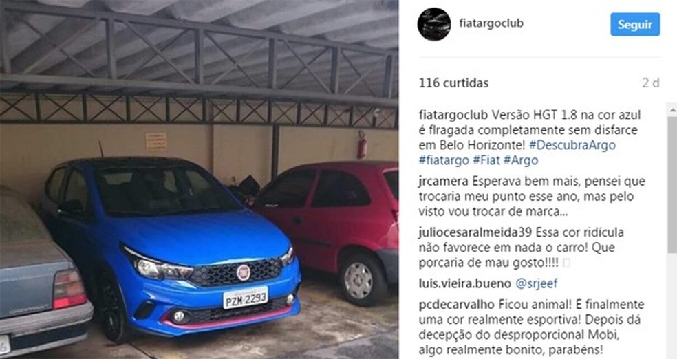 Fiat Argo aparece em flagras pela internet (Foto: Reprodução) — Foto: Auto Esporte