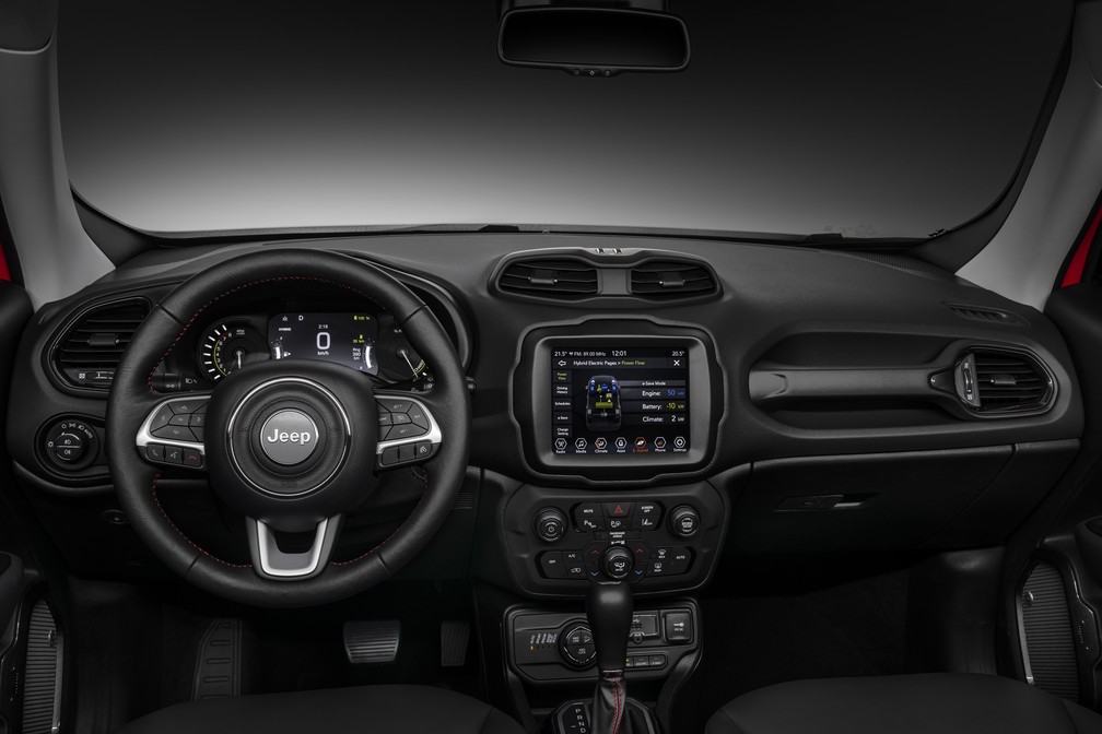 Jeep Renegade híbrido plug-in interior — Foto: Divulgação/FCA