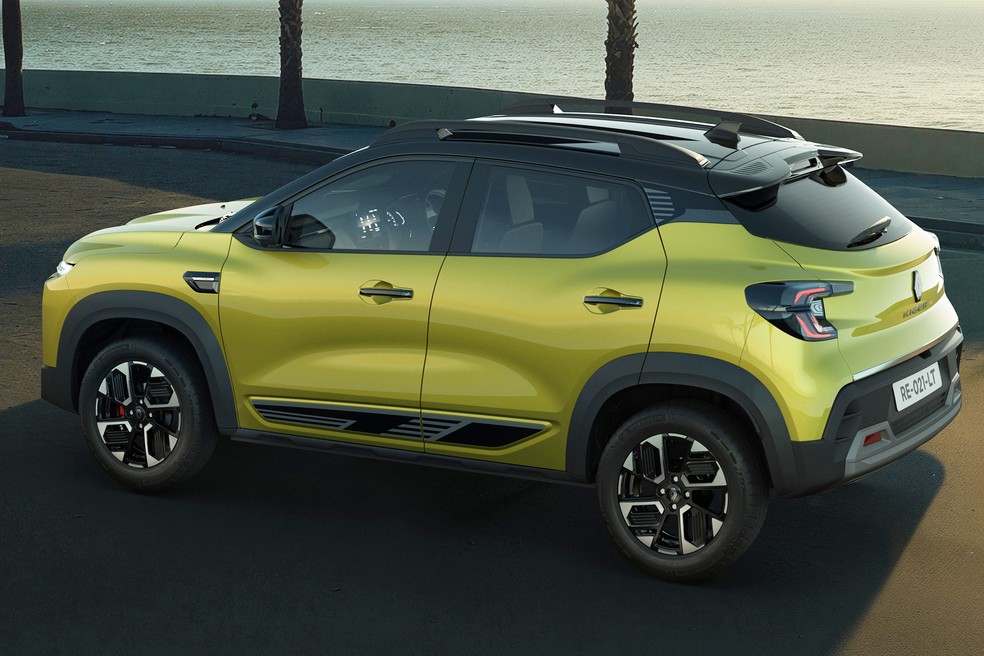 Renault Kiger é o único modelo da plataforma CMF-A com antena tubarão — Foto: Divulgação/Renault