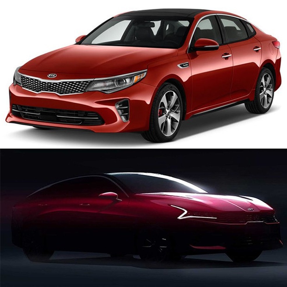 Kia Optima foi apresentado parcialmente em teasers (Foto: Divulgação/Auto News Brasil) — Foto: Auto Esporte