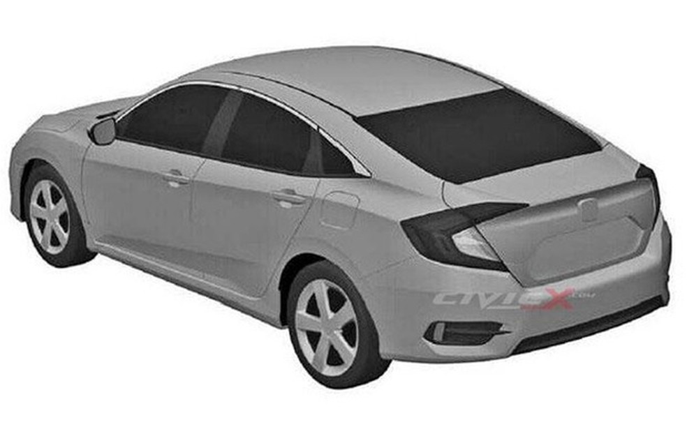 Patente do Honda Civic 2016 Sedan traseira (Foto: Reprodução) — Foto: Auto Esporte