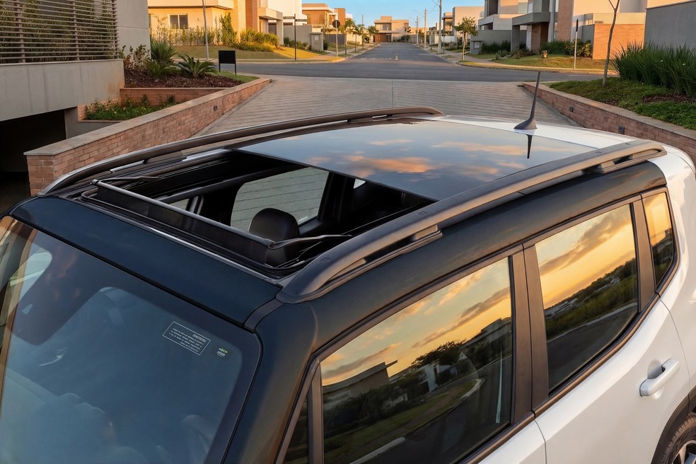 Teto solar é cortesia das duas versões mais caras da linha 2027 do Jeep Renegade — Foto: Divulgação