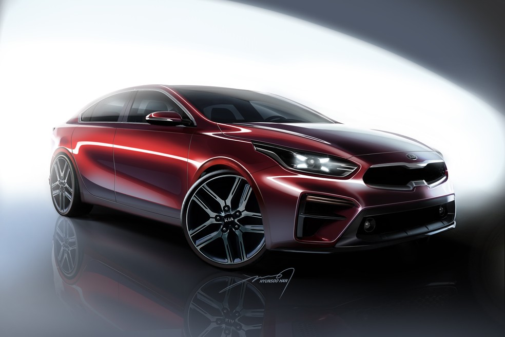 Projeção da nova geração do Kia Cerato — Foto: Divulgação