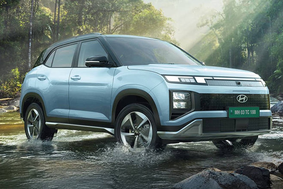 Hyundai Creta Electric terá dois pacotes de bateria, com autonomias de 390 km ou 473 km — Foto: Divulgação/Hyundai