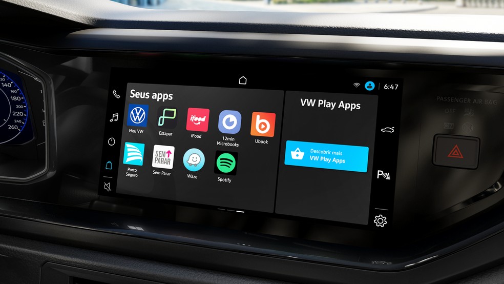 A central multimídia é compatível com Apple CarPlay e Android Auto sem fio — Foto: Divulgação