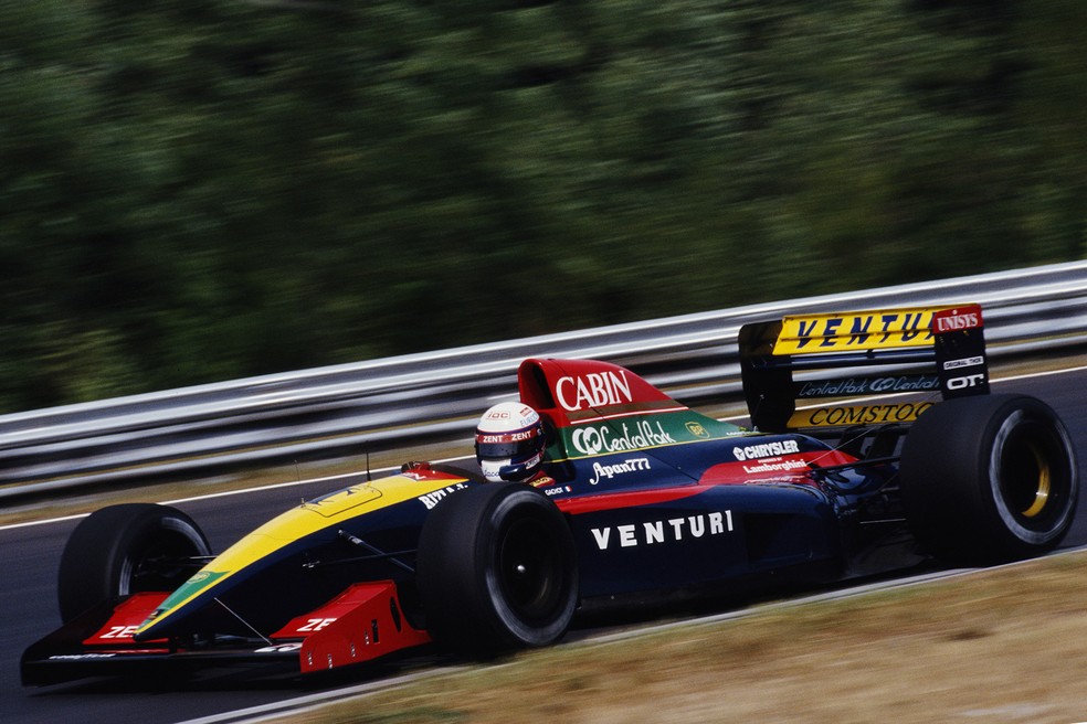 Bertrand Gachot no GP da Hungria de 1992 com a Larrousse Venturi Lamborghini — Foto: Getty Images/Auto News Brasil