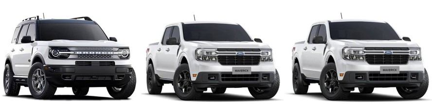 Bronco Sport, modelo 2023, Maverick, modelo 2023 e Mustang Mach-E, modelo 2023