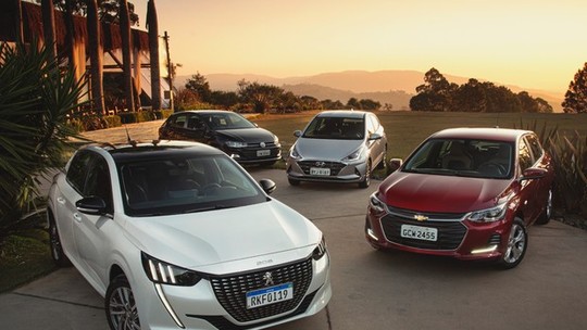 Peugeot 208 enfrenta as versões turbo topo de linha do Chevrolet Onix, Hyundai HB20 e Volkswagen Polo