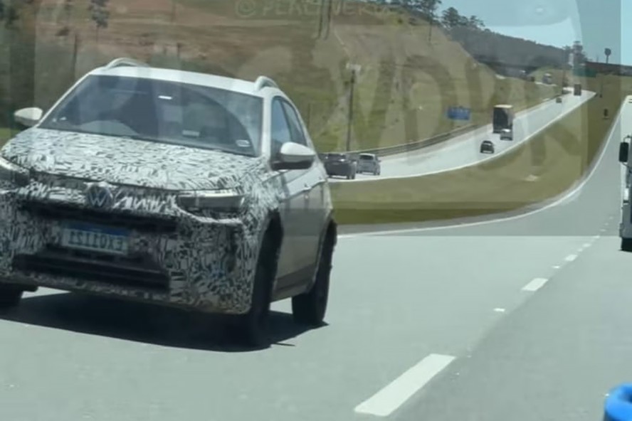 Volkswagen Nivus roda como mula de elementos da dianteira da picape Udara