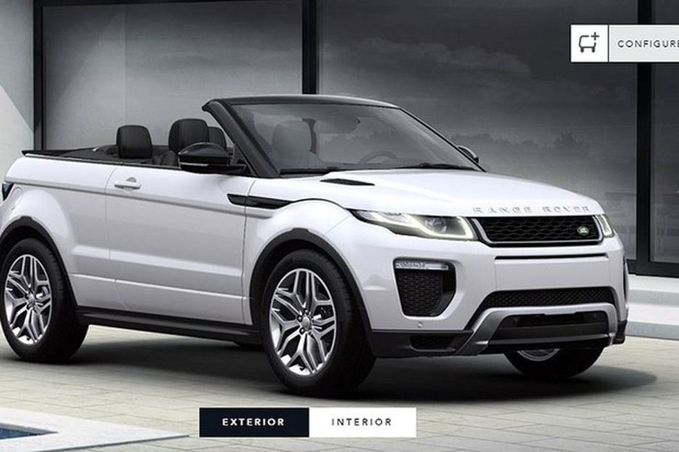 Evoque conversível no configurador da Land Rover (Foto: Auto News Brasil/Reprodução) — Foto: Auto Esporte