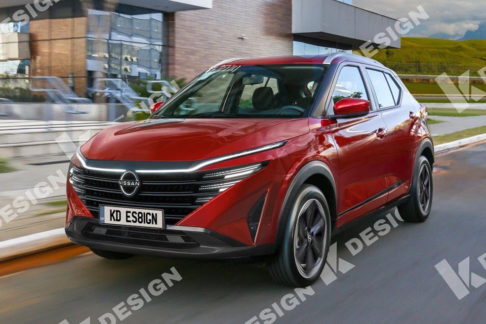 Projeção revela possível design do novo SUV compacto da Nissan — Foto: Kleber Silva/KDesign AG