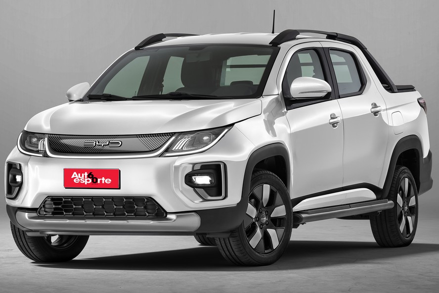 BYD 'baby Shark': projeção dianteira imagina como poderia ser a picape compacta híbrida flex