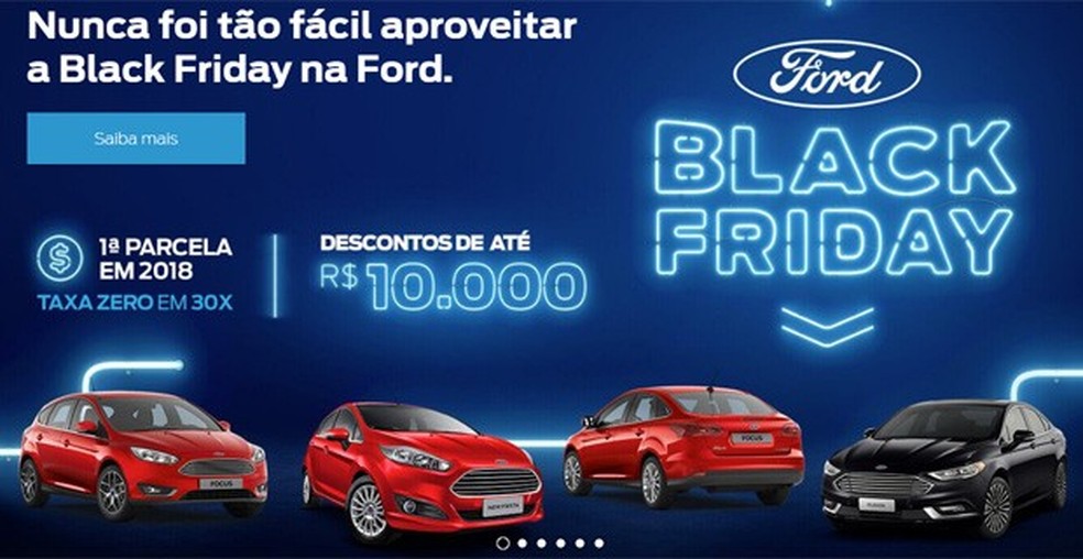 Ofertas da Ford na Black Friday (Foto: Reprodução) — Foto: Auto Esporte