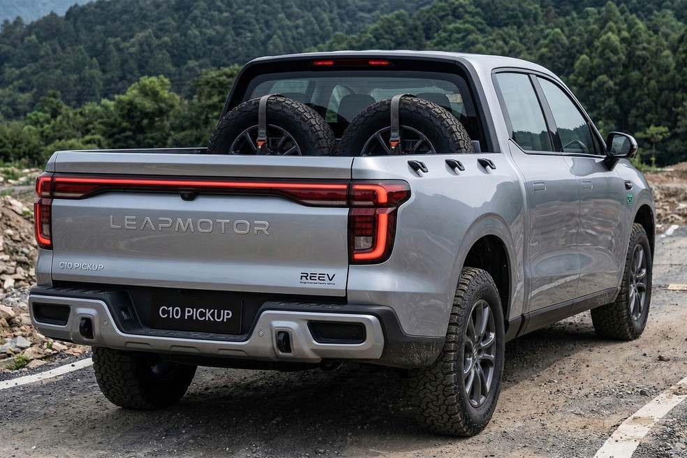 Esboço de picape da Leapmotor baseada no C10  — Foto: Google Gemini/Auto News Brasil