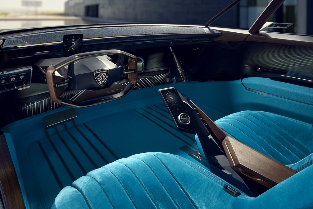 Interior do Peugeot e-Legend Concept — Foto: Peugeot/Divulgação