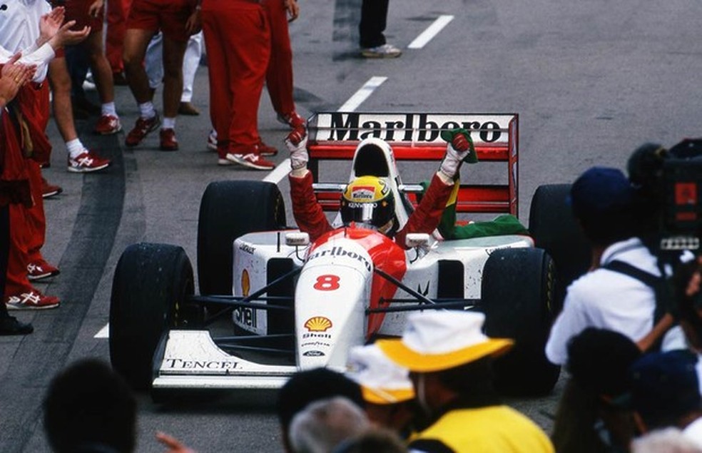 Senna conquistou sua última vitória na F1 em 1993, com a McLaren (Foto: Divulgação) — Foto: Auto Esporte