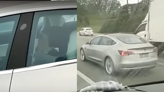 Vídeo: Motorista de Tesla Model 3 é flagrado dormindo na Rodovia dos Imigrantes em São Paulo