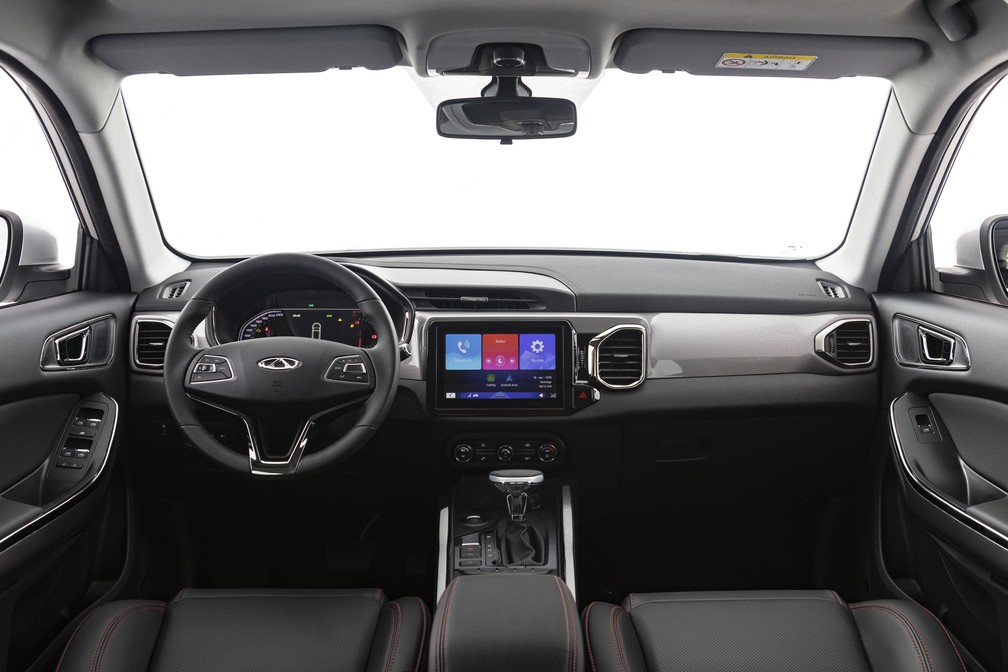 Interior do Tiggo 5X tem nova central multimídia com sistema de câmeras 360° — Foto: Divulgação/Caoa Chery
