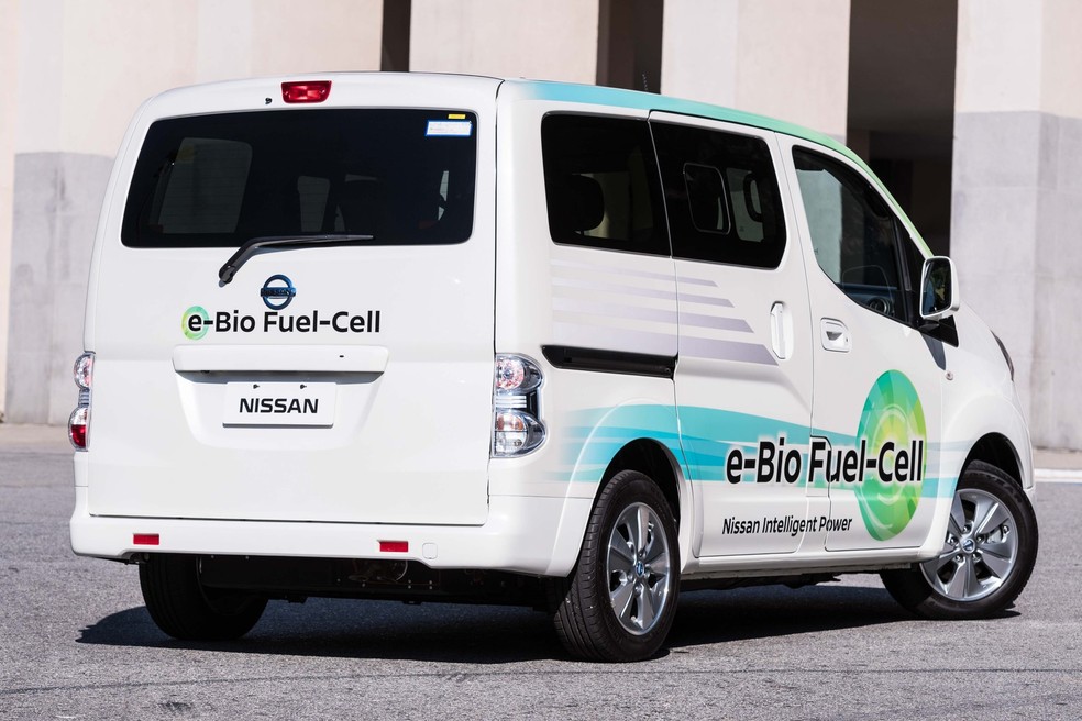  Nissan testa tecnologia de célula de combustível a partir do etanol; van com esse recurso foi mostrada no Brasil em maio de 2017; na época, montadora dise que veículo poderia rodar até 600 km com 30 litros de álcool — Foto: Divulgação