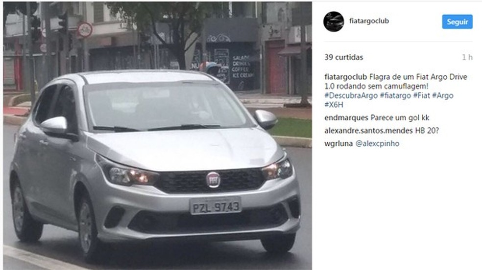 Fiat Argo aparece em flagras pela internet (Foto: Reprodução) — Foto: Auto Esporte