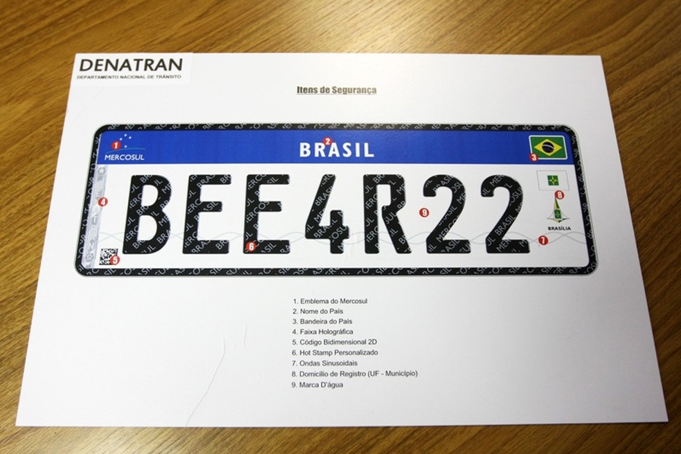 Placa do Mercosul não tem mais prazo definido para ser adotada no Brasil — Foto: Divulgação/Rodrigo Nunes/Ministério das Cidades