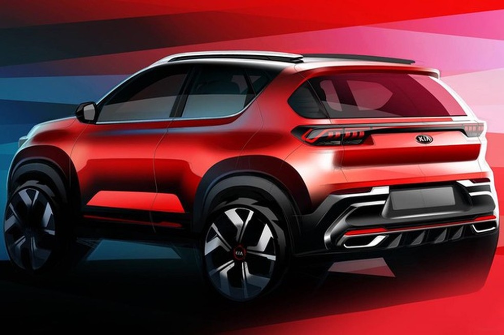 Novo Kia Sonet já teve esboços revelados (Foto: Divulgação) — Foto: Auto Esporte