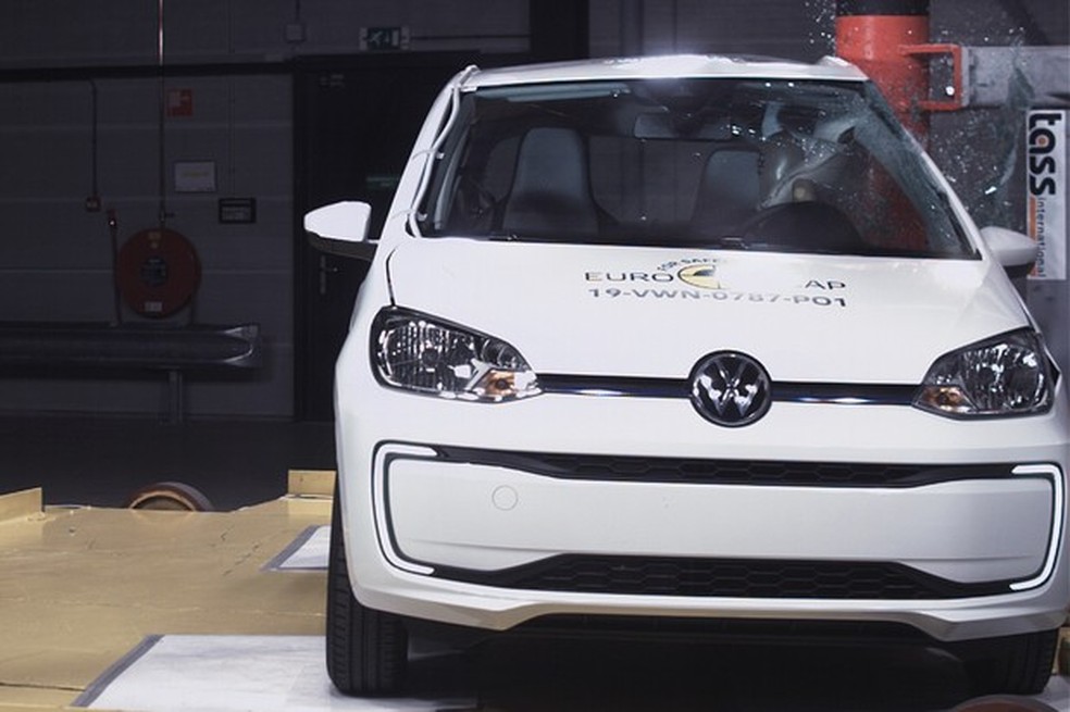 Falta da frenagem de emergência derrubou a nota do carrinho (Foto: Euro NCAP) — Foto: Auto Esporte