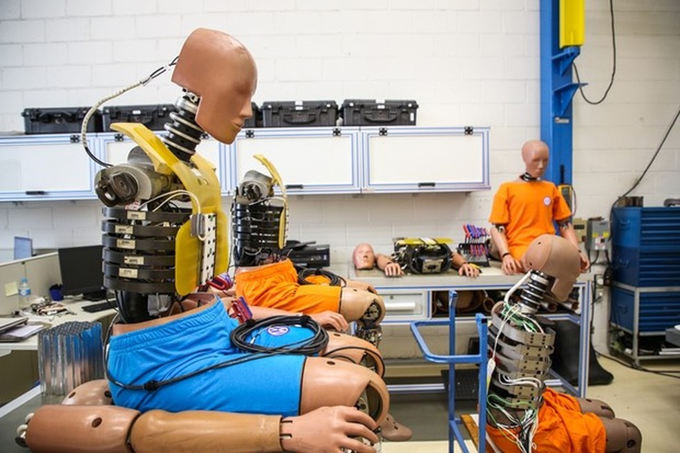 Laboratório de dummies tem bonecos de diversas formas e estaturas (Foto: Divulgação) — Foto: Auto Esporte
