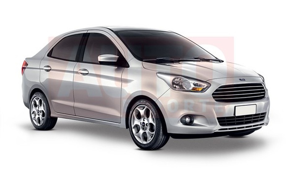 Projeção do Novo Ford Ka Sedan (Imagem: Renato Aspromonte/ Auto News Brasil) — Foto: Auto Esporte