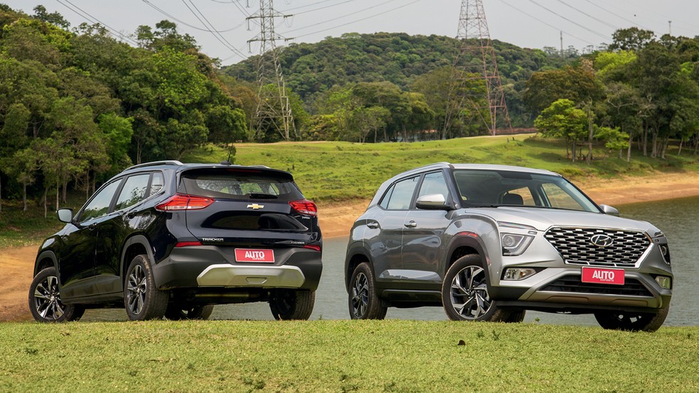 Hyundai Creta e Chevrolet Tracker são rivais mais novos do que o Renegade; ambos estão à frente do Jeep nas vendas — Foto: Renato Durães