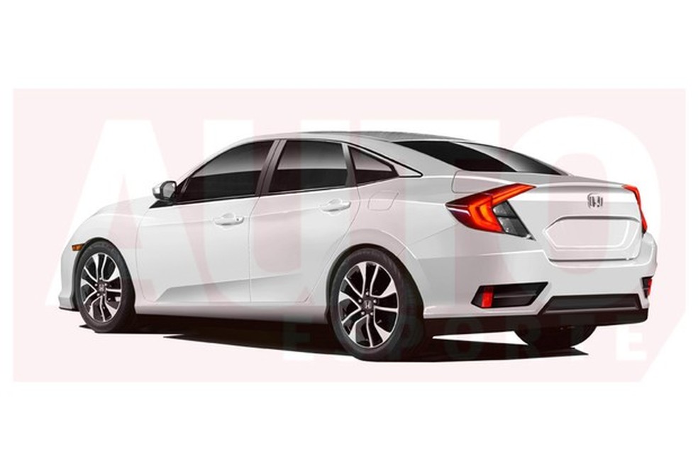 Veja projeção da nova geração do Honda Civic (Foto: Renato Aspromonte/Auto News Brasil) — Foto: Auto Esporte