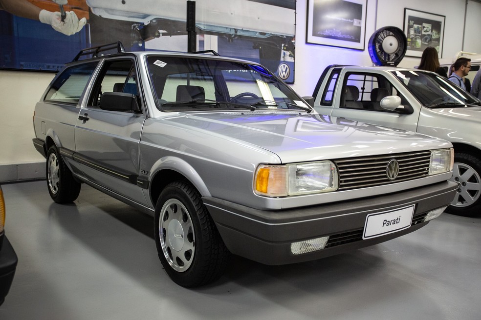 Parati, de 1994, exposta na garagem da Volkswagen — Foto: Fábio Tito/G1