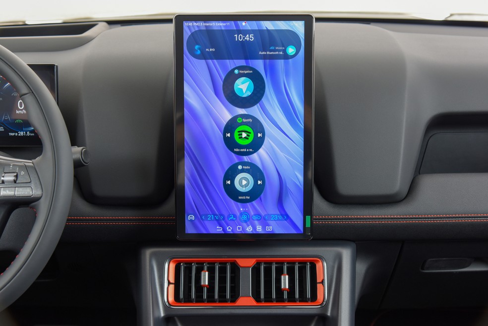 BYD Shark - Multimídia e saídas de ar — Foto: Murilo Góes/Auto News Brasil