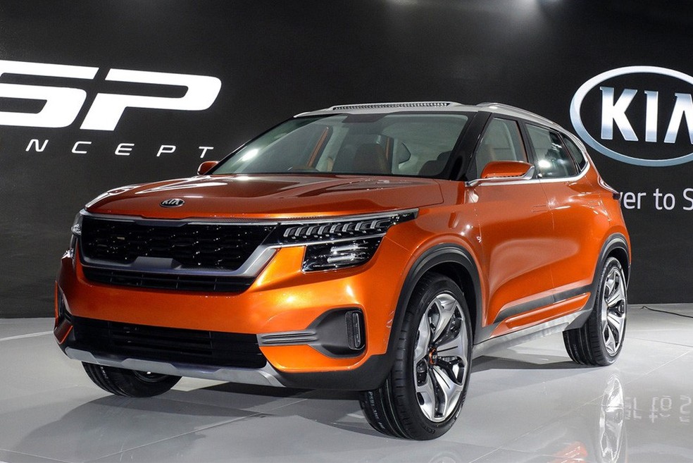 Conceito Kia SP2 tem dianteira com a mesma linguagem do Seltos (Foto: Reprodução) — Foto: Auto Esporte