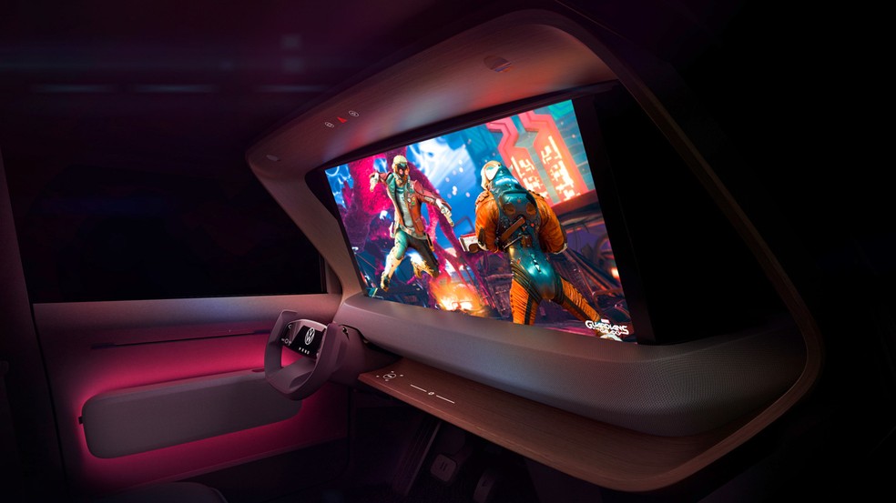 Projetor e console de videogame fazem parte do conceito Volkswagen ID. Life — Foto: Divulgação