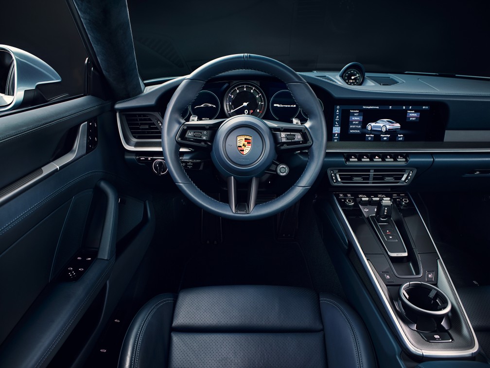Interior do novo Porsche 911 — Foto: Divulgação/Porsche