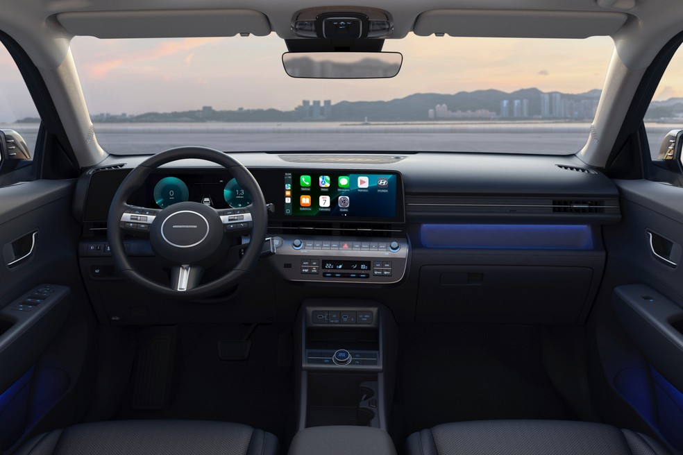 Novo Hyundai Kona Hybrid - interior — Foto: Hyundai/Divulgação
