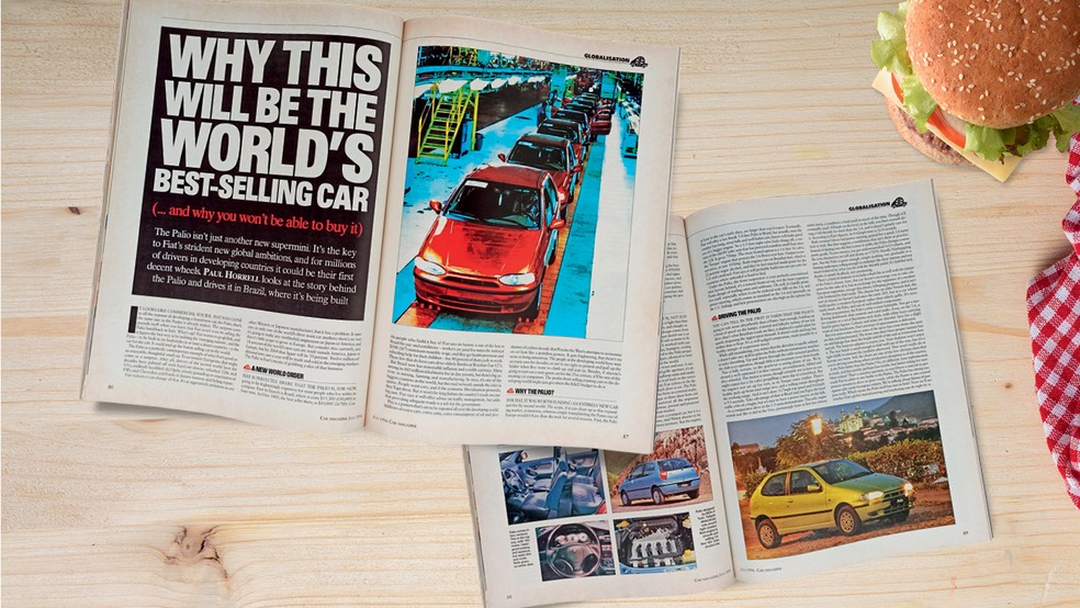 Matéria sobre o Palio na revista inglesa Car Magazine de julho de 1996 — Foto:  Divulgação/Acervo MIAU