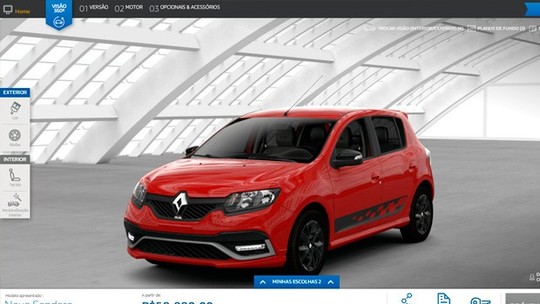 Renault Sandero RS já pode ser configurado na internet