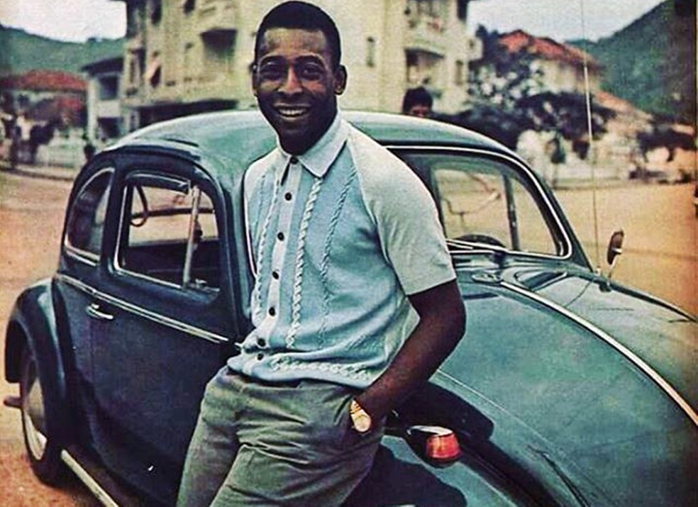 Volkswagen Fusca foi um doa carros que Pelé recebeu ao longo da carreira — Foto: Acervo Pelé 