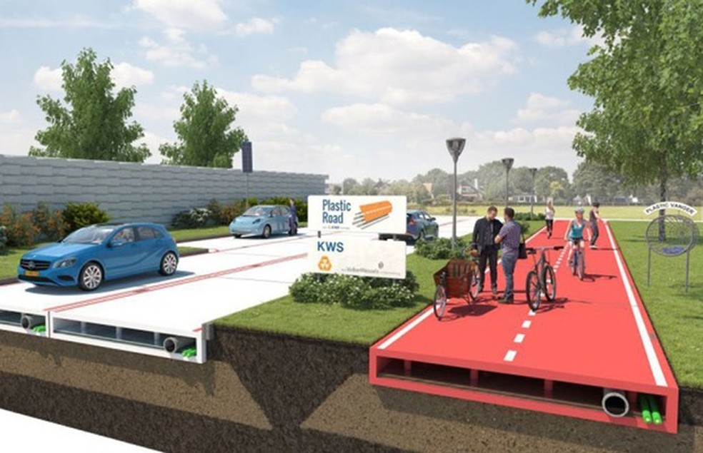 Projeto de estrada com material reciclado (Foto: Divulgação) — Foto: Auto Esporte