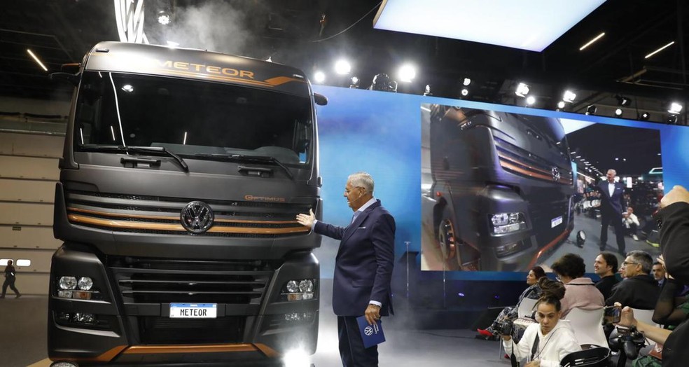 VWCO apresenta seu caminhão-conceito Meteor Optimus na feira — Foto: Divulgação