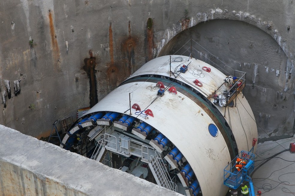 Tuneladora tem 10,6 metros de diâmetro — Foto: Reprodução/Governo do Estado de São Paulo