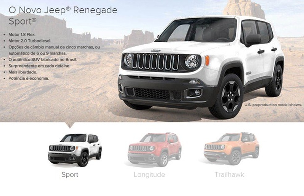 Jeep Renegade Sport (Foto: Reprodução) — Foto: Auto Esporte